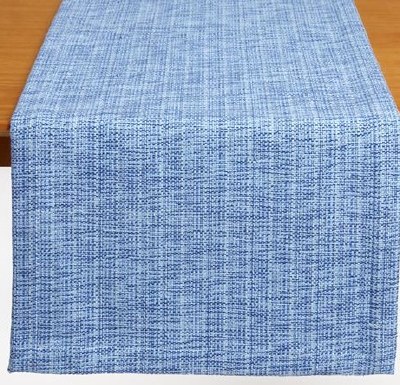 72" Blue Melange Fabric Table Runner