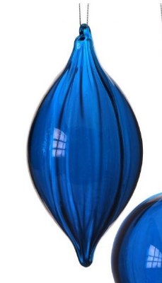 6" Midnight Blue Glass Finial Drop Ornament