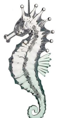 5" Green and Clear Acrylic Seahorse Ornament