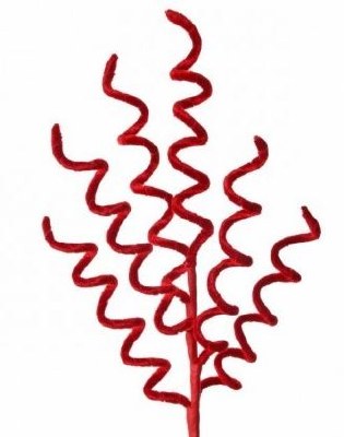 25" Red Velvet Corkscrew Spray