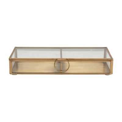 4" x 9" Brass and Glass Display Box