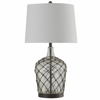 30" Clear Glass With Net Table Lamp