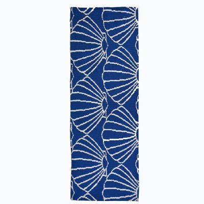 21" x 54" Navy and White Shell Repeat Runner