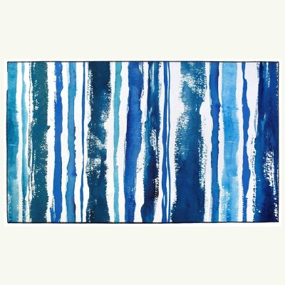 3' x 5' Blue and White Sapphire Stripe Rug