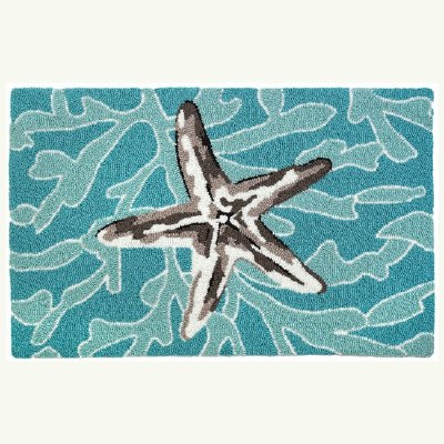 22" x 34" Starfish On Mosaic Rug