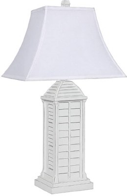 28" Distressed White Shutter Table Lamp