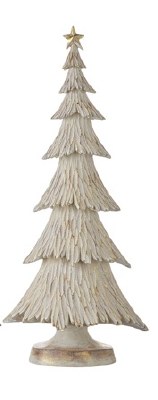 20" Whitewashed Gold Polyresin Christmas Tree