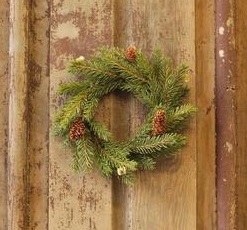 4.5" Opening Faux White Spruce and Pinecone Candle Ring