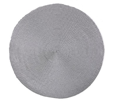 15" Round Woven Graphite Placemat