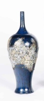 19" Weathered Cobalt Ceramic Genie Vase