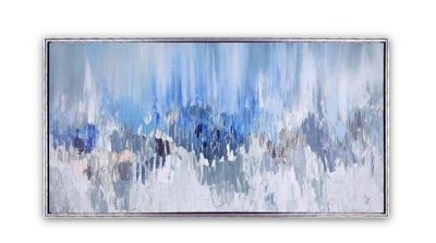 38 x 62" Blue Music Waves Framed Embellished Canvas Wall Art