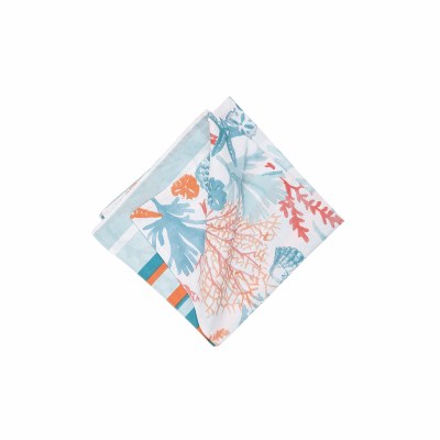 20" Square Blue, Orange and Red Tangerine Coast Cloth Napkin