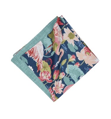 20" Square Blue and Pink Flamingo Lagoon Cloth Napkin