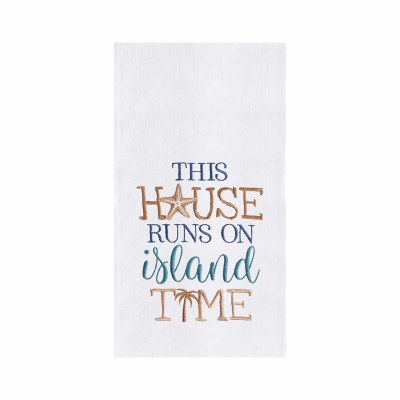 18" x 27" Island Time Embroidered Flour Sack Kitchen Towel