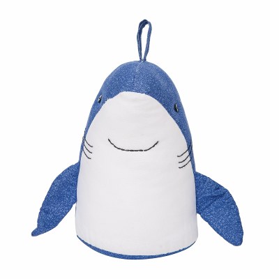 10" Blue and White Shark Door Stop With Handle