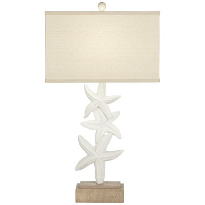 29" White Polyresin Triple Starfish Lamp