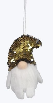 5" Gold Sequin Hat Gnome Ornament