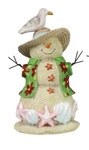 7" Green Hawaiian Shirt Sand Snowman With Seagull