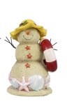 7" Yellow Hat Sand Snowman Holding Ring Float