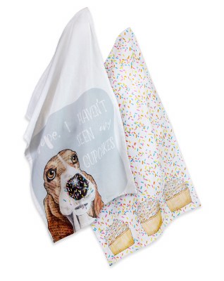 Set of 2 28" x 18" Haven't Seen Cupcakes Dog Kitchen Towels