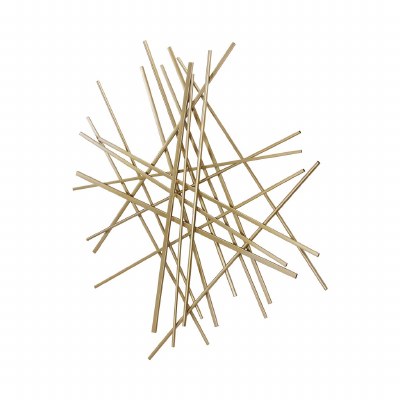 35" Gold Metal Rods Abstract Panel Wall Art