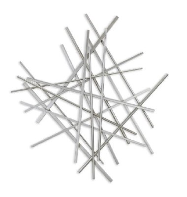 29" Silver Metal Rods Abstract Panel Wall Art
