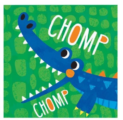 5" Square Blue Gator Chomp Beverage Napkins