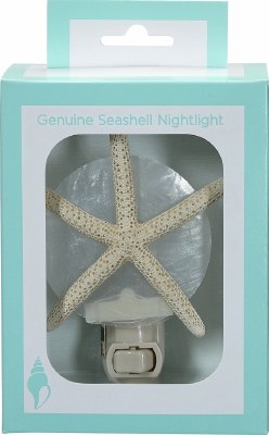 5" White Starfish on White Capiz Shell Night Light