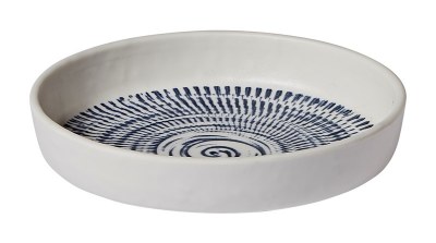 5" Round Tribal Blue Melamine Low Bowl