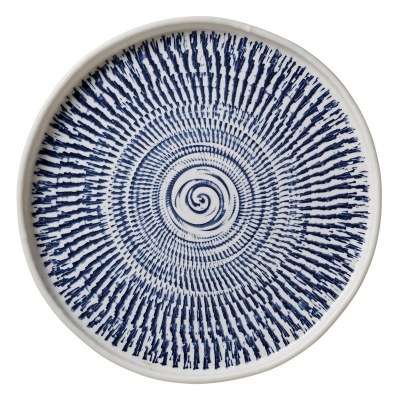 11" Round Blue Tribal Melamine Dinner Plate