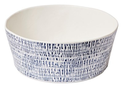 10" Round Tribal Blue Melamine Serving Bowl