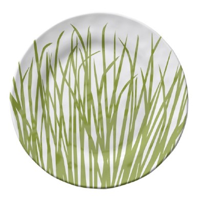 6" Round Seagrass Melamine Appetizer Plate