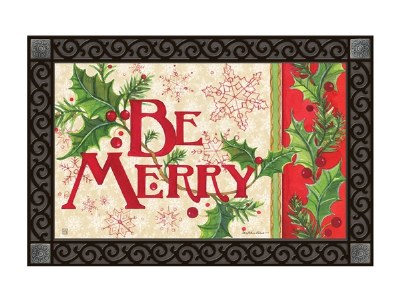 18" x 30" Be Merry Holly Berry Doormat