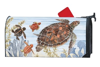 7" x 19" Keep Swimming Turtes Mailbox Cover