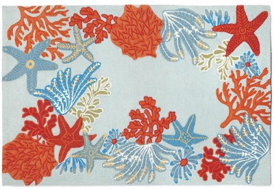 30" x 48" Aqua Ocean Scene Ravella Rug