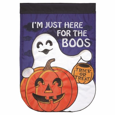 18" x 13" Mini Here For The Boo Halloween Ghost Garden Flag Decoration