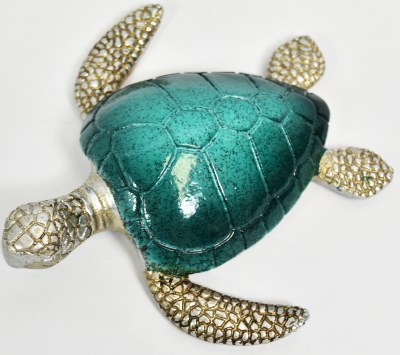 6" Navy and Green Polyresin Sea Turtle