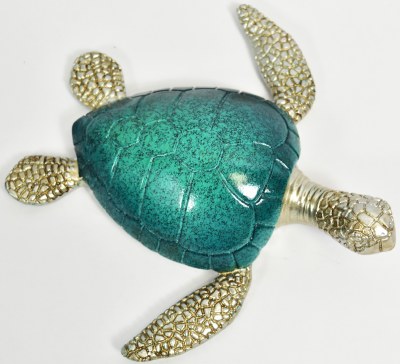 7" Navy and Green Polyresin Sea Turtle