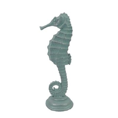 12" Mint Polyresin Seahorse on Base