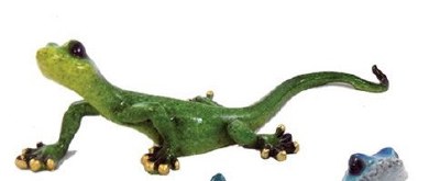 9" Glossy Green Polyresin Gecko Figurine