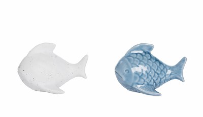 3" Blue and White Ceramic Fish Salt & Pepper Shakers