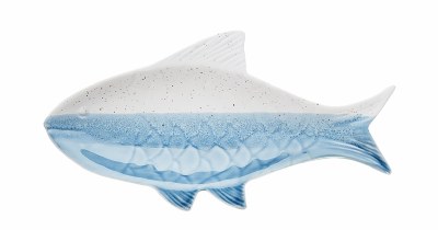 10" Blue and White Ceramic Fish Dish