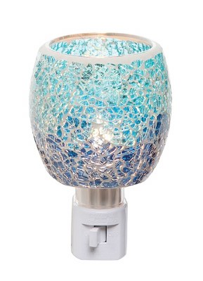 5" Turquoise and Blue Crackle Glass Night Light