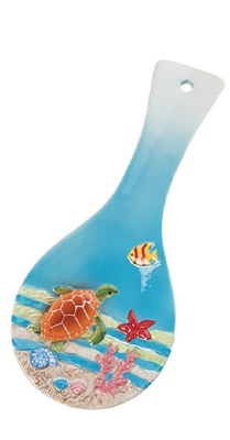 10" Sea Turtle Underwater Coastal Spoon Rest
