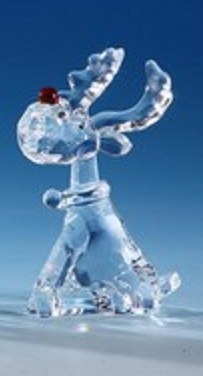 3" Clear Sitting Red Nose Reindeer