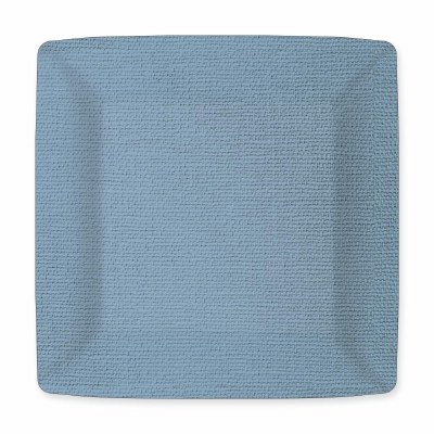 Pack of 8 7" Square Blue Canvas Embossed Paper Plates