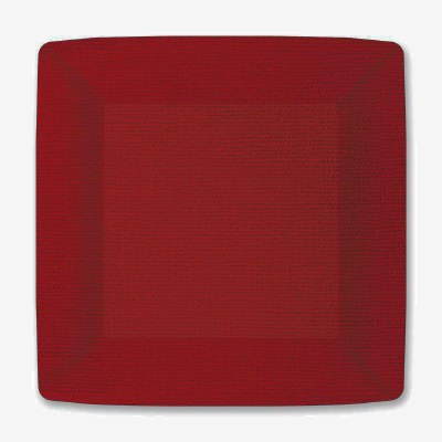 Pack of 8 7" Square Red Canvas Embossed Paper Plates