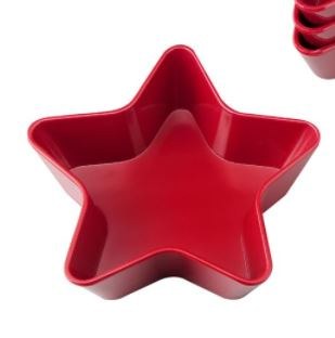 6" Red Melamine Star Shaped Bowl
