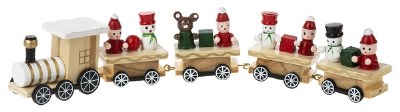 10" Natural Wood Christmas Train