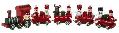 10" Red Wood Christmas Train